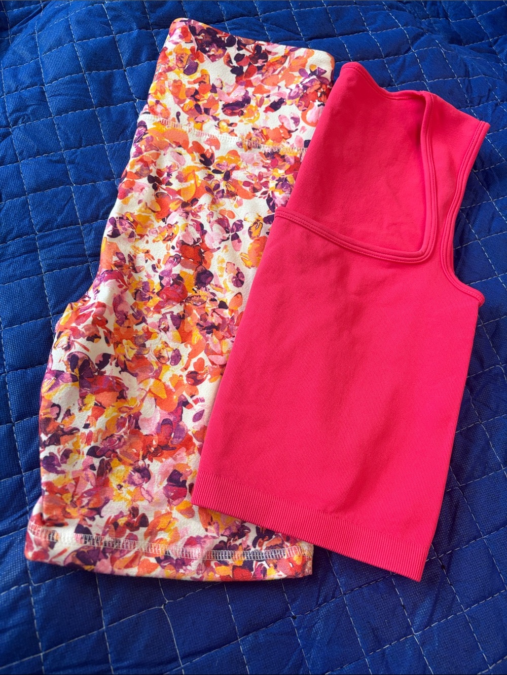 Laundry By Shelli Segal Hot Pink Tank Floral Bike Shorts